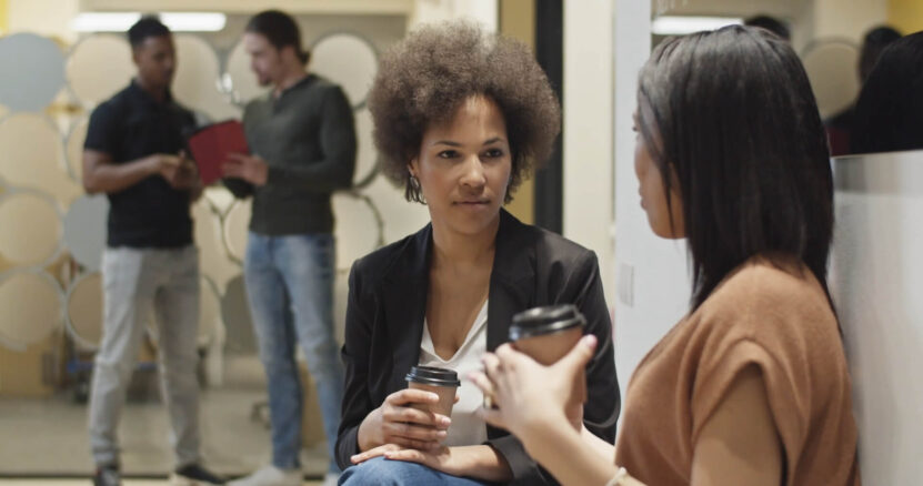 A social worker is communicating with a client