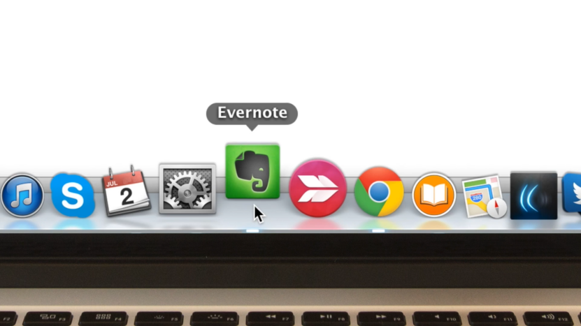 Evernote Icon Highlighted in The Dock, Ready to Open for Note-Taking or Web Clipping