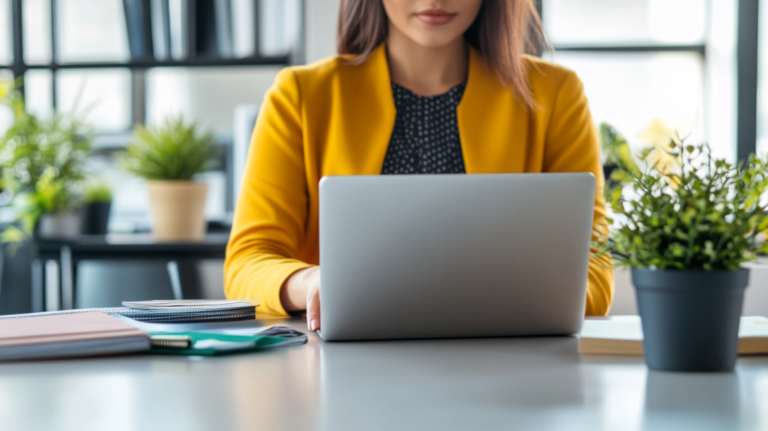 A Person Using a Laptop in An Office, Showing the Digital Focus of Connectivism Learning Theory