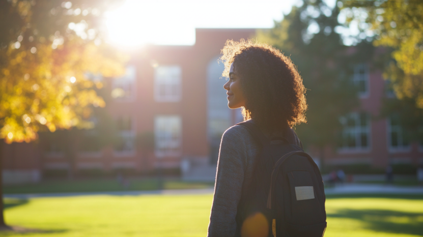 Student on Campus at One of The Most Expensive U.S. Colleges